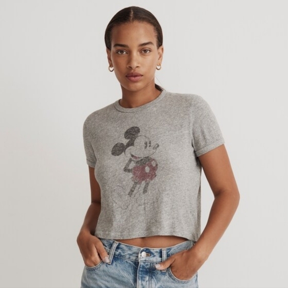 Madewell Disney Mickey Mouse Short Sleeve Graphic Tee T-shirt Size Medium - Picture 1 of 8